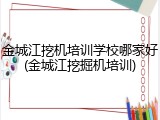 金城江挖机培训学校哪家好(金城江挖掘机培训)