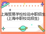 上海贸易学校校花中职招生(上海中职校花招生)