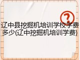 辽中县挖掘机培训学校学费多少(辽中挖掘机培训学费)