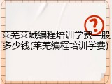 莱芜莱城编程培训学费一般多少钱(莱芜编程培训学费)
