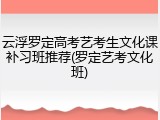 云浮罗定高考艺考生文化课补习班推荐(罗定艺考文化班)