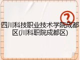 四川科技职业技术学院成都区(川科职院成都区)