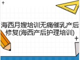 海西月嫂培训无痛催乳产后修复(海西产后护理培训)