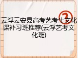 云浮云安县高考艺考生文化课补习班推荐(云浮艺考文化班)