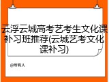 云浮云城高考艺考生文化课补习班推荐(云城艺考文化课补习)