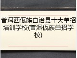 普洱西佤族自治县十大单招培训学校(普洱佤族单招学校)