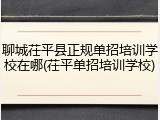 聊城茌平县正规单招培训学校在哪(茌平单招培训学校)