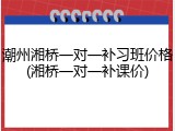 潮州湘桥一对一补习班价格(湘桥一对一补课价)