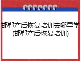 邯郸产后恢复培训去哪里学(邯郸产后恢复培训)