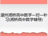 潮州湘桥高中数学一对一补习(湘桥高中数学辅导)