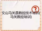 文山马关县数控技术培训(马关数控培训)