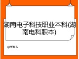 湖南电子科技职业本科(湖南电科职本)