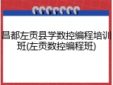 昌都左贡县学数控编程培训班(左贡数控编程班)