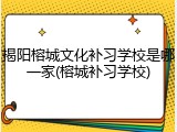 揭阳榕城文化补习学校是哪一家(榕城补习学校)