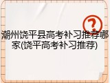 潮州饶平县高考补习推荐哪家(饶平高考补习推荐)