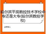 哈尔滨平房数控技术学校中专还是大专(哈尔滨数控学校)