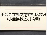 小金县在哪学挖掘机比较好(小金县挖掘机培训)