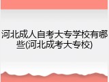 河北成人自考大专学校有哪些(河北成考大专校)