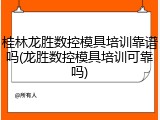 桂林龙胜数控模具培训靠谱吗(龙胜数控模具培训可靠吗)