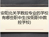 安阳北关学数控专业的学校有哪些职中生(安阳职中数控学校)