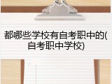 都哪些学校有自考职中的(自考职中学校)