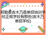 阿勒泰吉木乃县单招培训学校正规学校有那些(吉木乃单招学校)