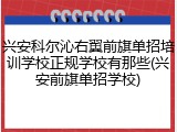 兴安科尔沁右翼前旗单招培训学校正规学校有那些(兴安前旗单招学校)