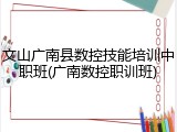 文山广南县数控技能培训中职班(广南数控职训班)