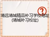 清远清城精品补习学校地址(清城补习校址)