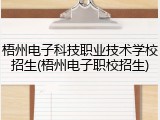 梧州电子科技职业技术学校招生(梧州电子职校招生)