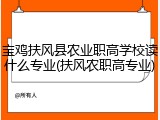 宝鸡扶风县农业职高学校读什么专业(扶风农职高专业)