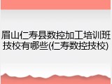 眉山仁寿县数控加工培训班技校有哪些(仁寿数控技校)