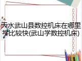 天水武山县数控机床在哪里学比较快(武山学数控机床)