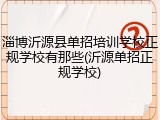 淄博沂源县单招培训学校正规学校有那些(沂源单招正规学校)