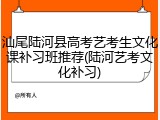 汕尾陆河县高考艺考生文化课补习班推荐(陆河艺考文化补习)
