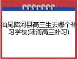 汕尾陆河县高三生去哪个补习学校(陆河高三补习)
