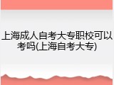 上海成人自考大专职校可以考吗(上海自考大专)