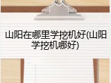 山阳在哪里学挖机好(山阳学挖机哪好)