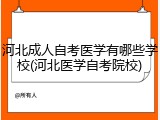 河北成人自考医学有哪些学校(河北医学自考院校)