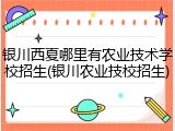 银川西夏哪里有农业技术学校招生(银川农业技校招生)