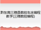黔东南三穗县数控车床编程教学(三穗数控编程)