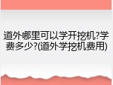 道外哪里可以学开挖机?学费多少?(道外学挖机费用)