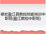 德宏盈江县数控技能培训中职班(盈江数控中职班)