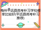 梅州平远县高考补习学校哪家比较好(平远县高考补习推荐)