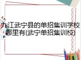 九江武宁县的单招集训学校哪里有(武宁单招集训校)