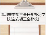 深圳宝安初三全日制补习学校(宝安初三全补校)