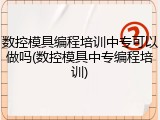 数控模具编程培训中专可以做吗(数控模具中专编程培训)