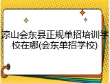 凉山会东县正规单招培训学校在哪(会东单招学校)