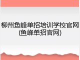 柳州鱼峰单招培训学校官网(鱼峰单招官网)