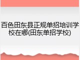 百色田东县正规单招培训学校在哪(田东单招学校)